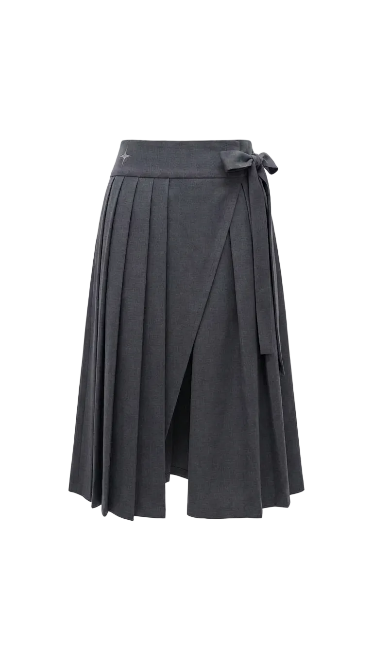 Pleated Wrap Skirt
