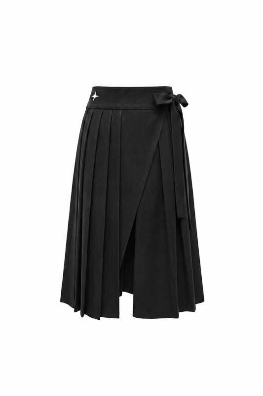 Pleated Wrap Skirt