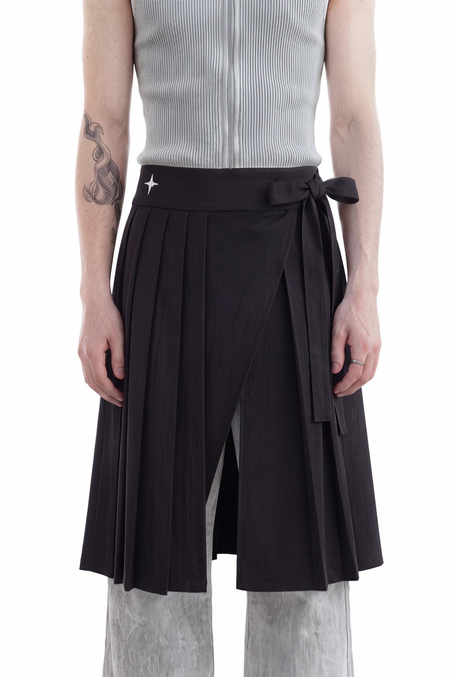 Pleated Wrap Skirt