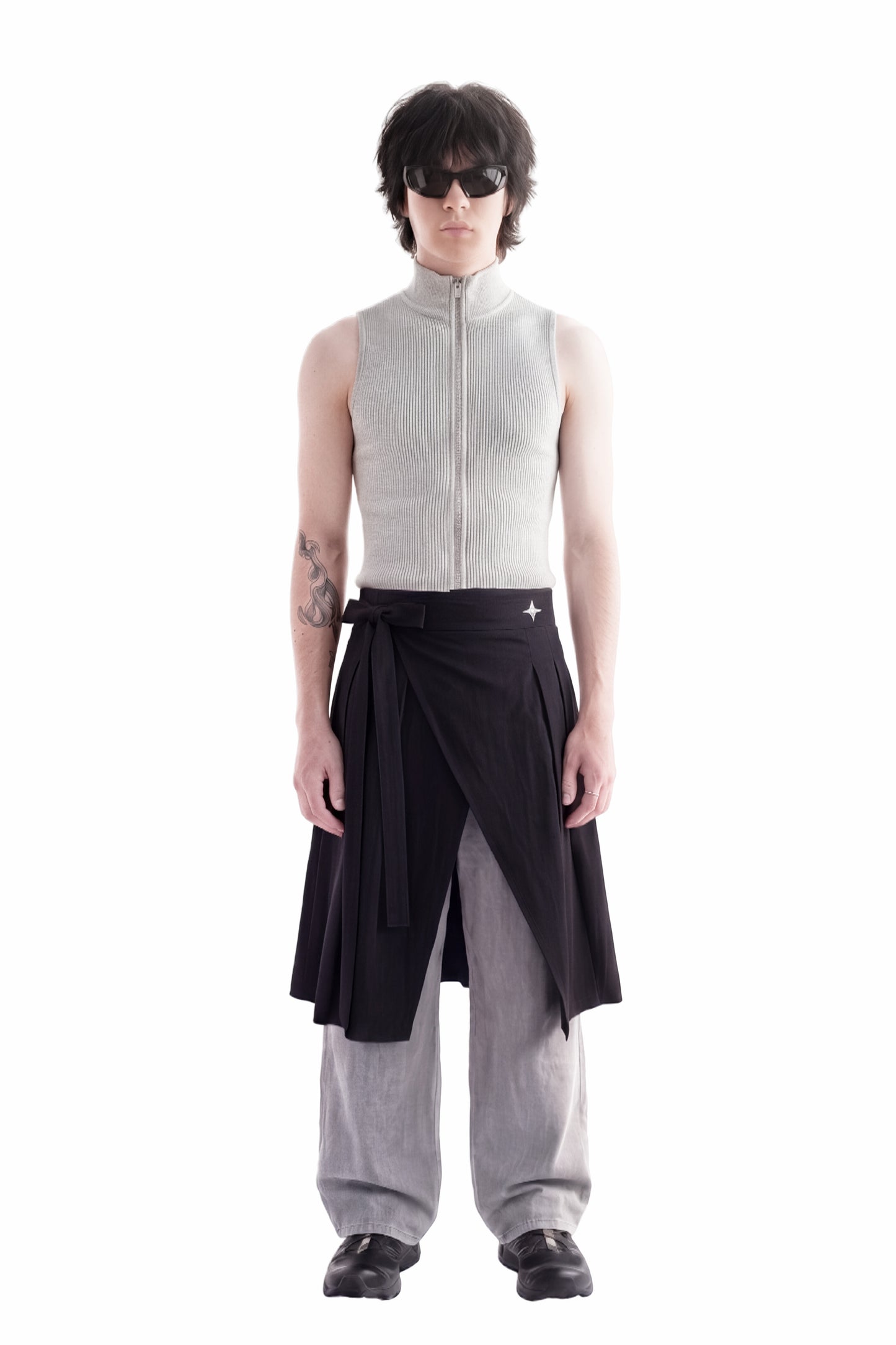 Pleated Wrap Skirt