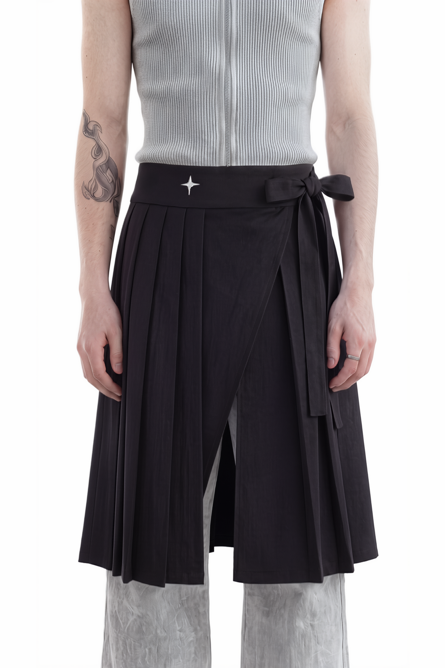 Pleated Wrap Skirt
